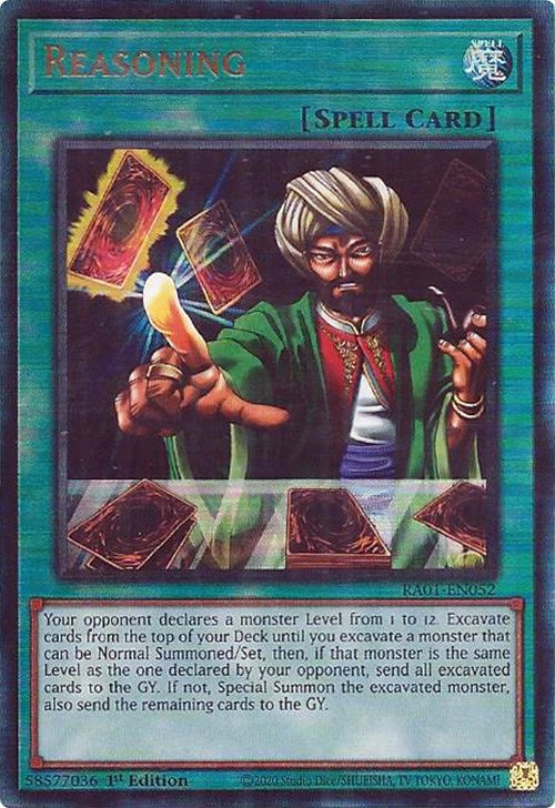 Reasoning [RA01-EN052] Prismatic Ultimate Rare Yu-Gi-Oh!