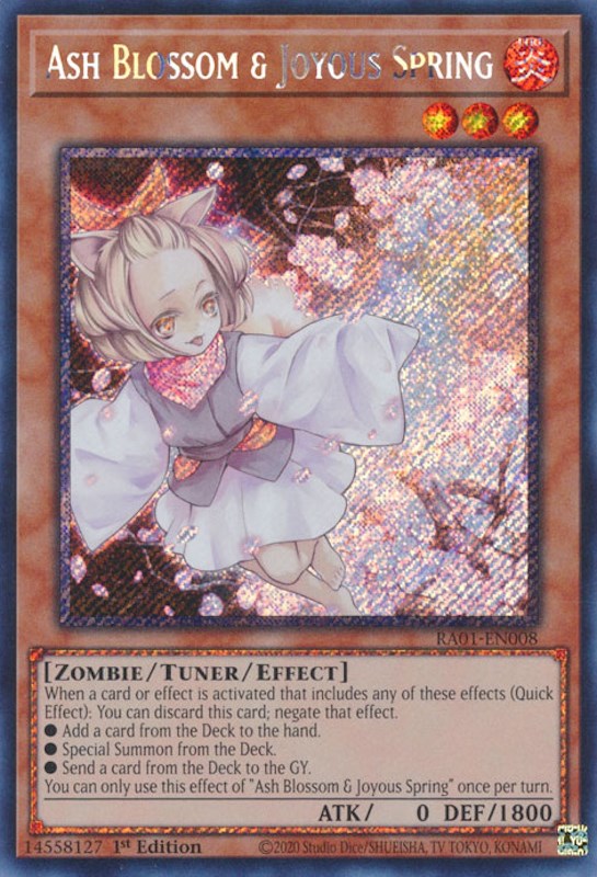 Ash Blossom & Joyous Spring [RA01-EN008] Platinum Secret Rare Yu-Gi-Oh!