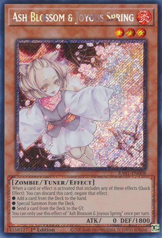 Ash Blossom & Joyous Spring [RA01-EN008] Platinum Secret Rare Yu-Gi-Oh!