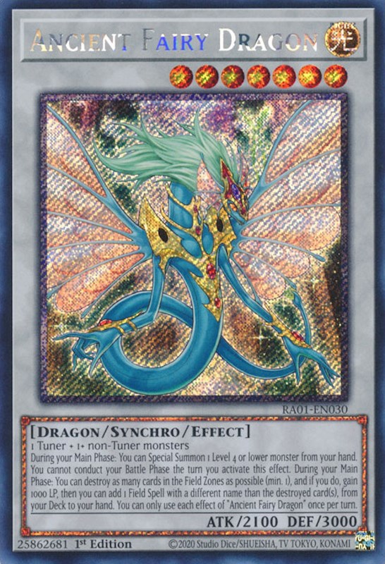 Ancient Fairy Dragon [RA01-EN030] Platinum Secret Rare Yu-Gi-Oh!