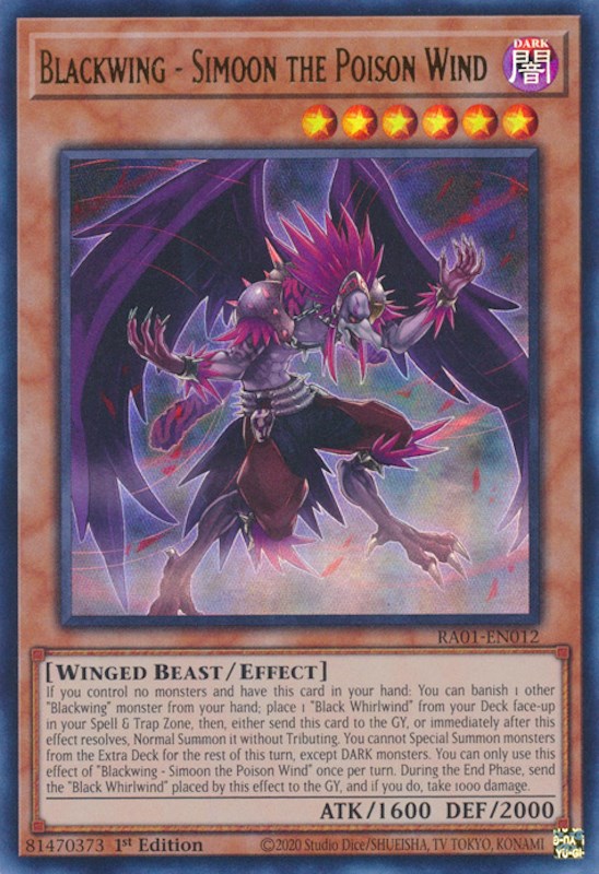 Blackwing - Simoon the Poison Wind [RA01-EN012] Ultra Rare Yu-Gi-Oh!