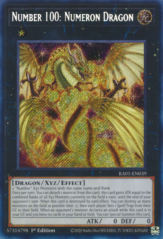 Number 100: Numeron Dragon [RA01-EN039] Secret Rare Yu-Gi-Oh!