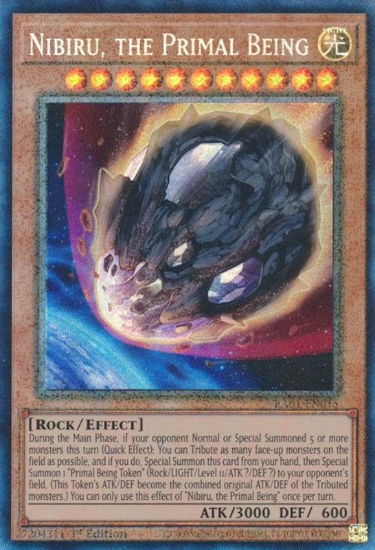 Nibiru, the Primal Being [RA01-EN015] Prismatic Collector's Rare Yu-Gi-Oh!