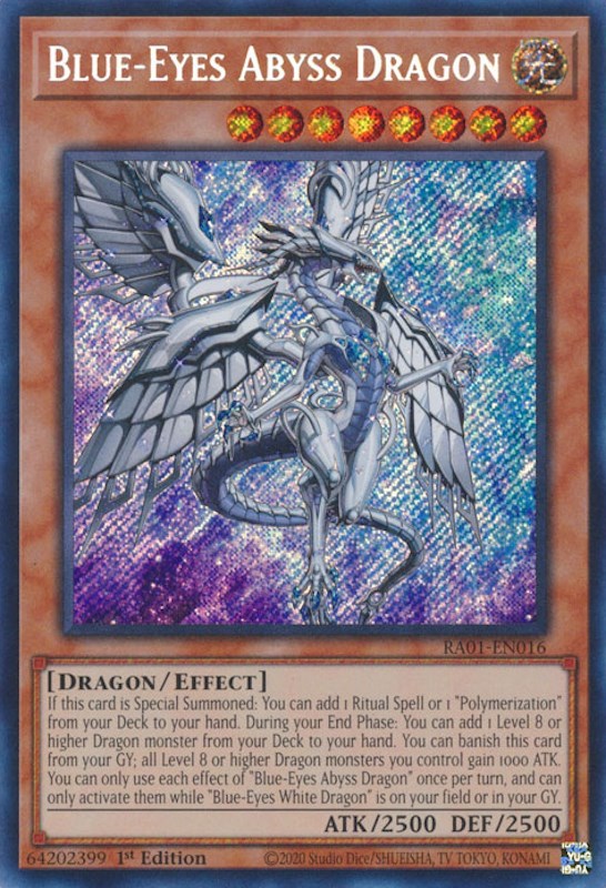 Blue-Eyes Abyss Dragon [RA01-EN016] Secret Rare Yu-Gi-Oh!