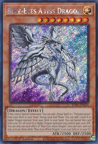 Blue-Eyes Abyss Dragon [RA01-EN016] Platinum Secret Rare Yu-Gi-Oh!