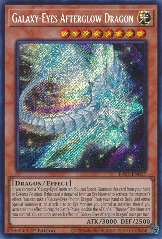 Galaxy-Eyes Afterglow Dragon [RA01-EN017] Secret Rare Yu-Gi-Oh!