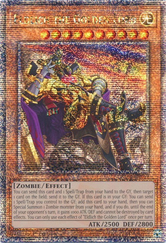 Eldlich the Golden Lord (Alternate Art) [RA01-EN019] Quarter Century Secret Rare Yu-Gi-Oh!