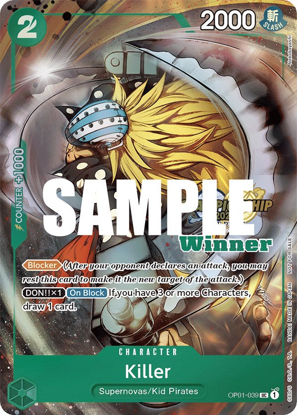 Killer (CS 2023 Top Players Pack) [Winner] [One Piece Promotion Cards] Bandai