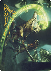 Contest of Claws Art Card (Gold-Stamped Signature) [The Lost Caverns of Ixalan Art Series] Magic: The Gathering