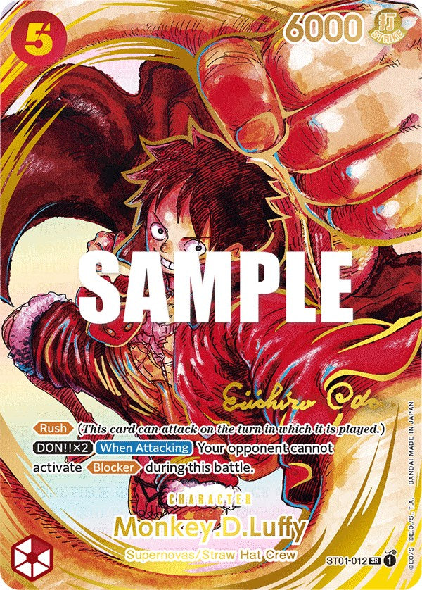 Monkey.D.Luffy (Alternate Art) (Gold-Stamped Signature) [Starter Deck: Straw Hat Crew] Bandai