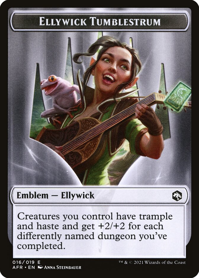 Spider // Ellywick Tumblestrum Emblem Double-Sided Token [Dungeons & Dragons: Adventures in the Forgotten Realms Tokens] Magic: The Gathering