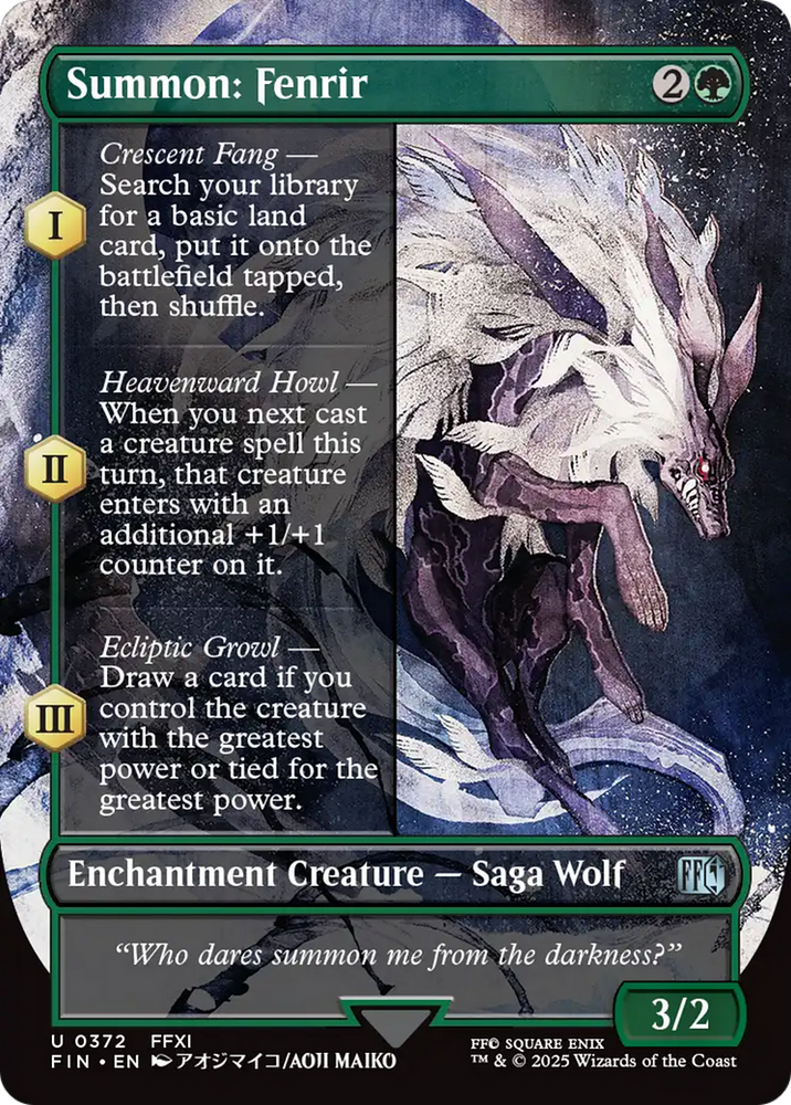 Summon: Fenrir (Borderless) [FINAL FANTASY] Magic: The Gathering