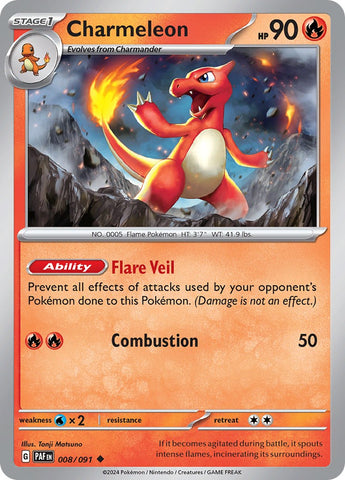 Charmeleon (008/091) [Scarlet & Violet: Paldean Fates] Pokémon