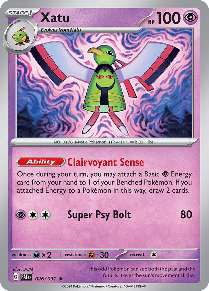 Xatu (026/091) [Scarlet & Violet: Paldean Fates] Pokémon