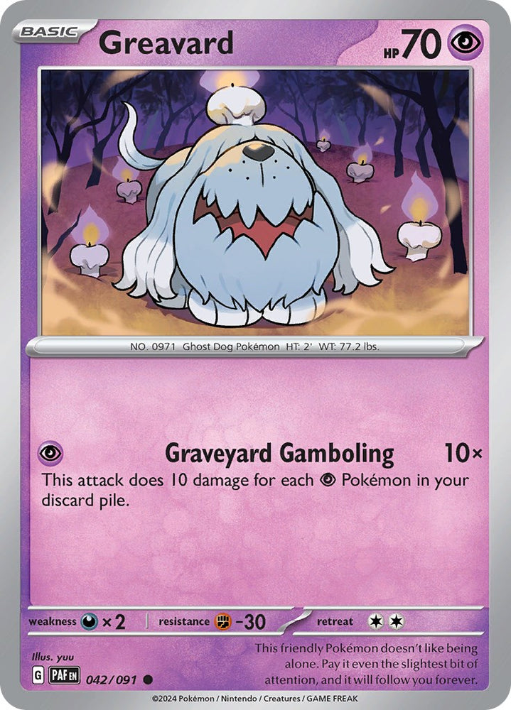 Greavard (042/091) [Scarlet & Violet: Paldean Fates] Pokémon