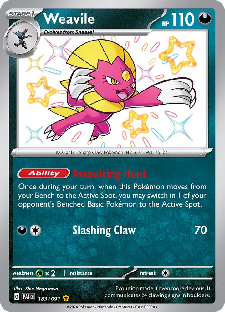 Weavile (183/091) [Scarlet & Violet: Paldean Fates] Pokémon