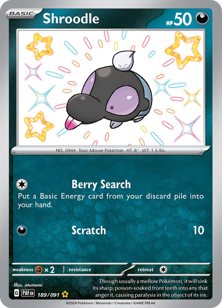 Shroodle (189/091) [Scarlet & Violet: Paldean Fates] Pokémon