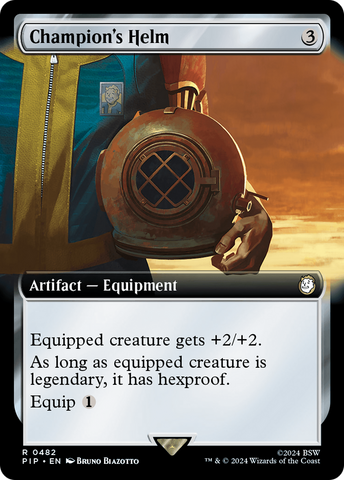 Champion's Helm (Extended Art) [Fallout] Magic: The Gathering