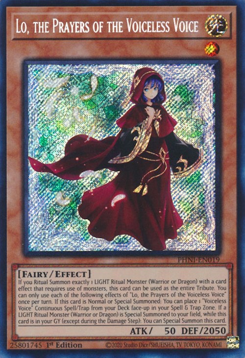 Lo, the Prayers of the Voiceless Voice [PHNI-EN019] Secret Rare Yu-Gi-Oh!