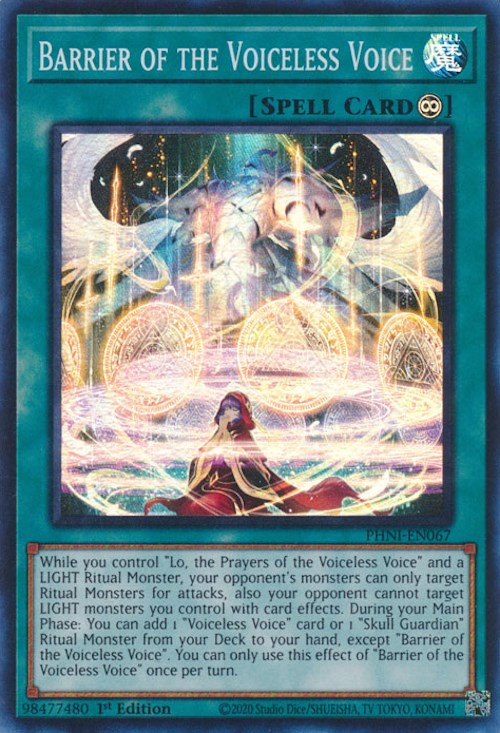 Barrier of the Voiceless Voice [PHNI-EN067] Super Rare Yu-Gi-Oh!