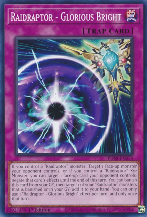 Raidraptor - Glorious Bright [PHNI-EN074] Common Yu-Gi-Oh!