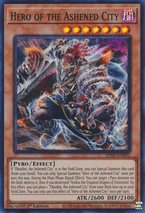 Hero of the Ashened City [PHNI-EN092] Super Rare Yu-Gi-Oh!
