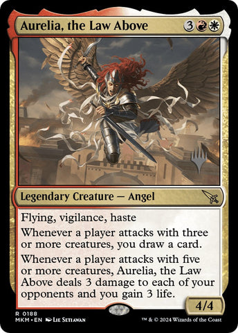 Aurelia, the Law Above (Promo Pack) [Murders at Karlov Manor Promos] Magic: The Gathering