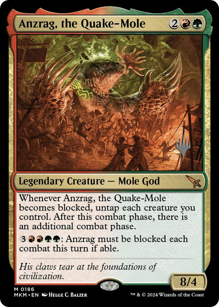 Anzrag, the Quake-Mole (Promo Pack) [Murders at Karlov Manor Promos] Magic: The Gathering