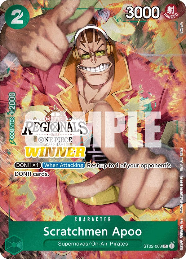 Scratchmen Apoo (Offline Regional 2024) [Winner] [One Piece Promotion Cards] Bandai
