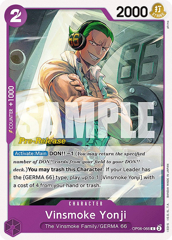 Vinsmoke Yonji [Wings of the Captain Pre-Release Cards] Bandai