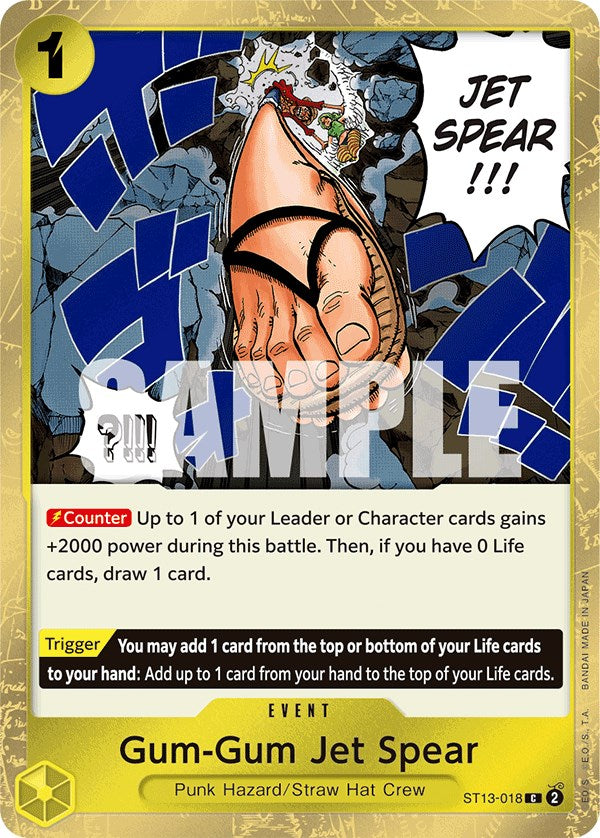 Gum-Gum Jet Spear [Ultra Deck: The Three Brothers] Bandai