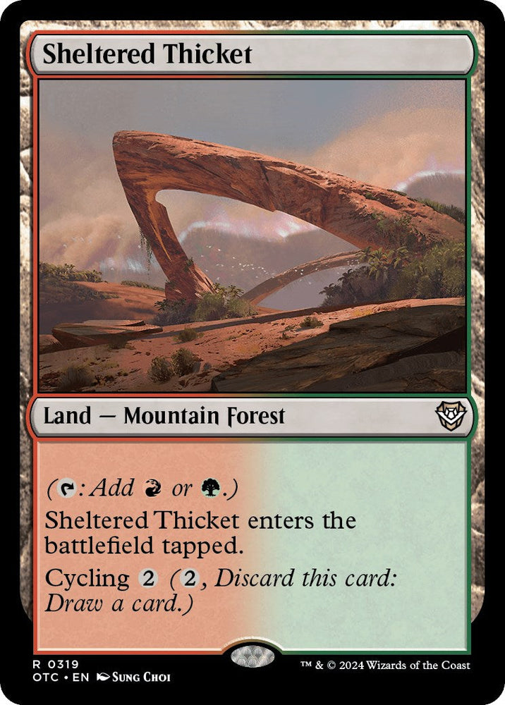 Sheltered Thicket [Outlaws of Thunder Junction Commander] Magic: The Gathering