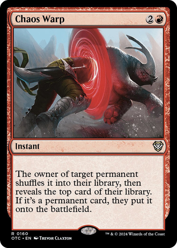 Chaos Warp [Outlaws of Thunder Junction Commander] Magic: The Gathering