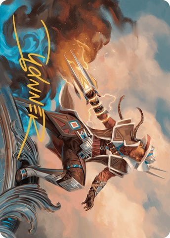 Annie Flash, the Veteran Art Card (Gold-Stamped Signature) [Outlaws of Thunder Junction Art Series] Magic: The Gathering