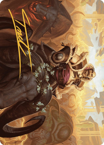Bruse Tarl, Roving Rancher Art Card (Gold-Stamped Signature) [Outlaws of Thunder Junction Art Series] Magic: The Gathering
