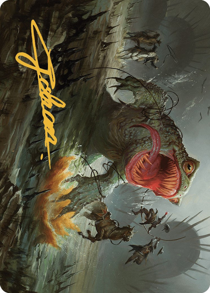 The Gitrog, Ravenous Ride Art Card (Gold-Stamped Signature) [Outlaws of Thunder Junction Art Series] Magic: The Gathering