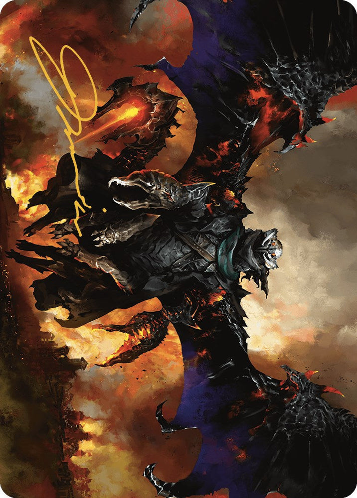 Akul the Unrepentant Art Card (Gold-Stamped Signature) [Outlaws of Thunder Junction Art Series] Magic: The Gathering