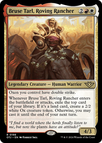 Bruse Tarl, Roving Rancher (Promo Pack) [Outlaws of Thunder Junction Promos] Magic: The Gathering