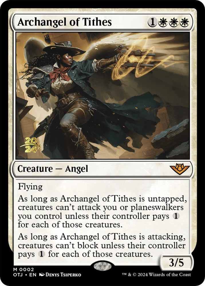 Archangel of Tithes [Outlaws of Thunder Junction Prerelease Promos] Magic: The Gathering
