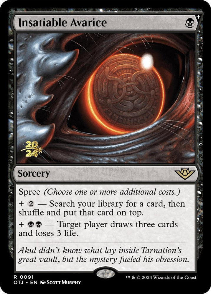 Insatiable Avarice [Outlaws of Thunder Junction Prerelease Promos] Magic: The Gathering