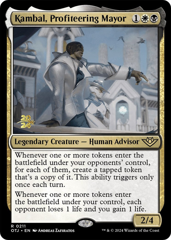 Kambal, Profiteering Mayor [Outlaws of Thunder Junction Prerelease Promos] Magic: The Gathering