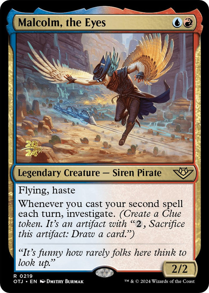 Malcolm, the Eyes [Outlaws of Thunder Junction Prerelease Promos] Magic: The Gathering