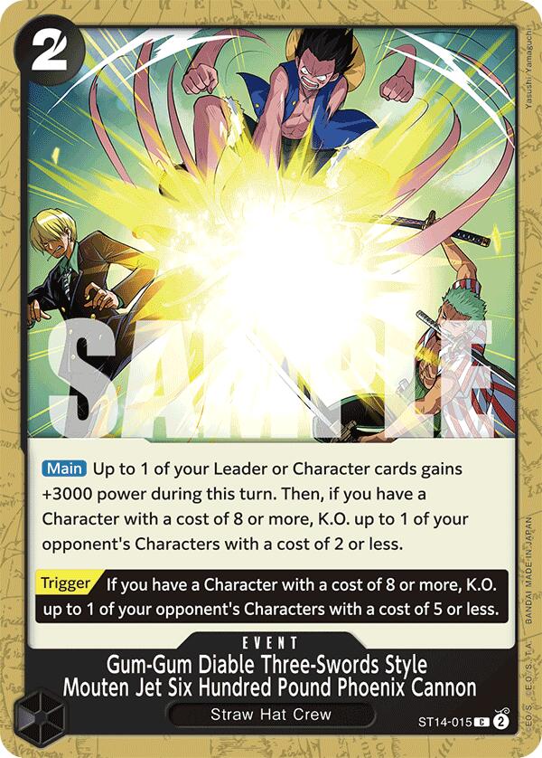 Gum-Gum Diable Three-Swords Style Mouten Jet Six Hundred Pound Phoenix Cannon [Starter Deck: 3D2Y] Bandai