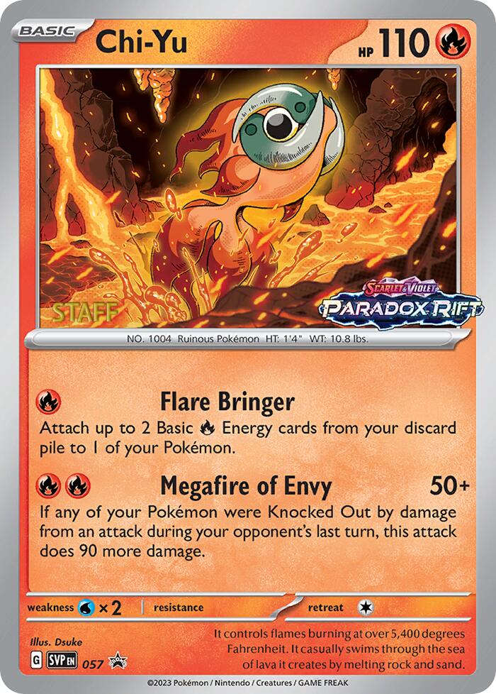 Chi-Yu (057) (Staff Prerelease Promo) [Scarlet & Violet: Black Star Promos] Pokémon