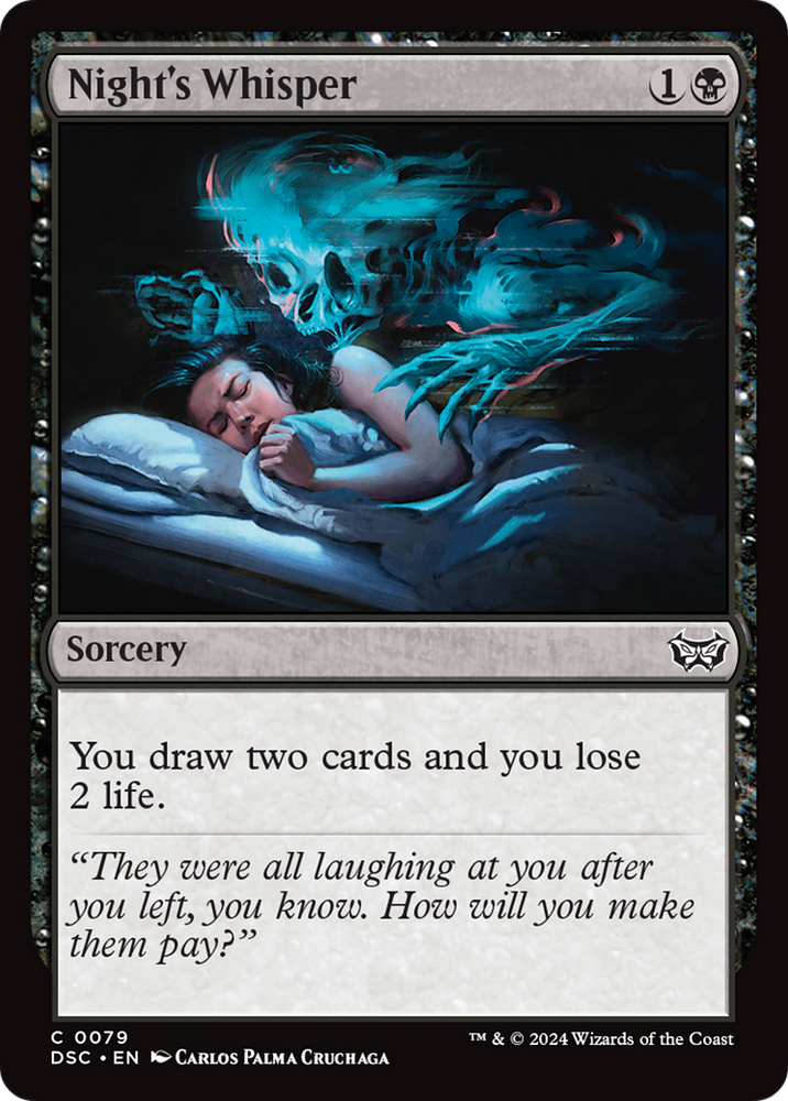 Night's Whisper [Duskmourn: House of Horror Commander] Magic: The Gathering