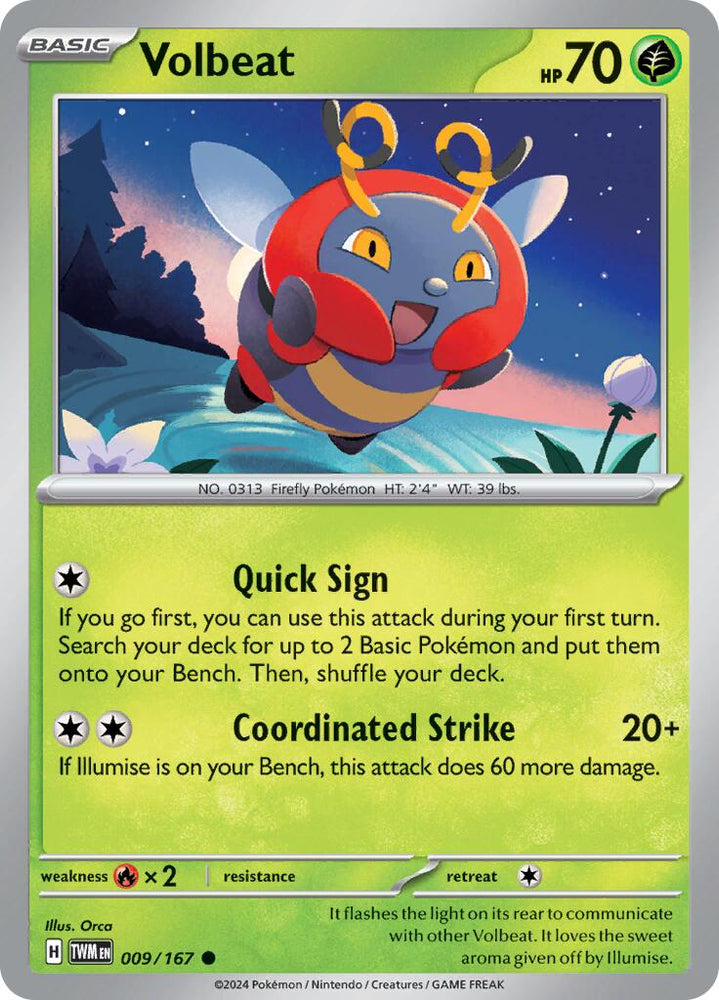 Volbeat (009/167) [Scarlet & Violet: Twilight Masquerade] Pokémon