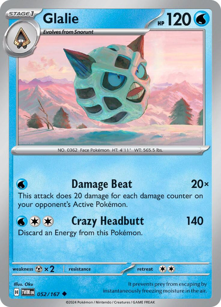 Glalie (052/167) [Scarlet & Violet: Twilight Masquerade] Pokémon