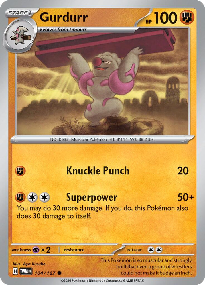 Gurdurr (104/167) [Scarlet & Violet: Twilight Masquerade] Pokémon
