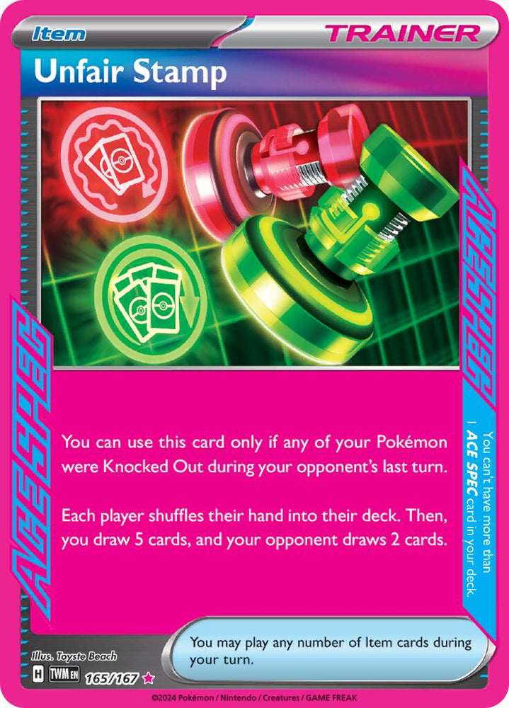 Unfair Stamp (165/167) [Scarlet & Violet: Twilight Masquerade] Pokémon