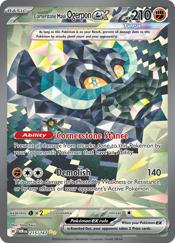 Cornerstone Mask Ogerpon ex (215/167) [Scarlet & Violet: Twilight Masquerade] Pokémon